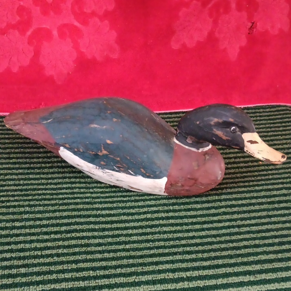 Vintage Handcarved Solid Wood "Mallard" Handpainted